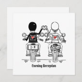 Faire-part de mariage du soir de moto sur mesure (Devant / Derrière)