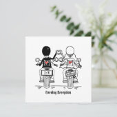 Faire-part de mariage du soir de moto sur mesure (Debout devant)