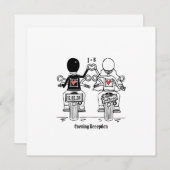 Faire-part de mariage du soir moto-moto (Devant / Derrière)