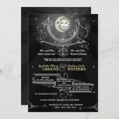 Faire-part de mariage du soleil et de la lune (Devant / Derrière)