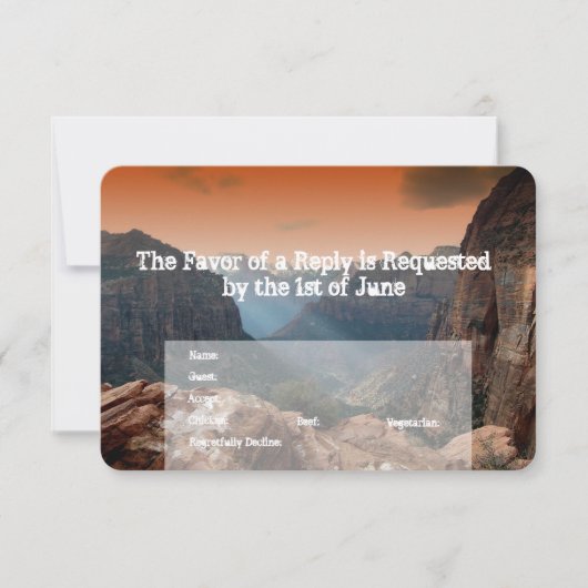 Faire-part de mariage du sud-ouest de Zion Canyon (Devant)