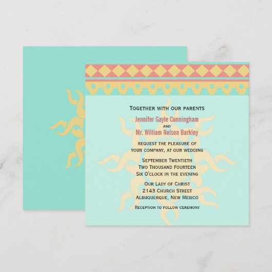 Faire-part de mariage du sud-ouest du Soleil triba (Devant / Derrière)