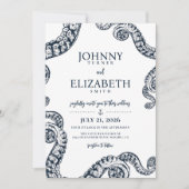 Faire-part de mariage du tentacle de pieuvre marin (Devant)