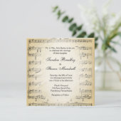 Faire-part de mariage du thème Partition (Debout devant)