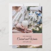 Faire-part de mariage Dusty Pink Champagne Toast (Devant)