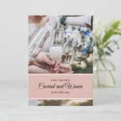 Faire-part de mariage Dusty Pink Champagne Toast (Debout devant)
