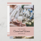 Faire-part de mariage Dusty Pink Champagne Toast (Devant / Derrière)