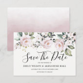 Faire-part de mariage Dusty Rose Pink Blush Floral (Devant / Derrière)