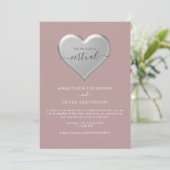 Faire-part de mariage Dusty Rose Zoom (Debout devant)