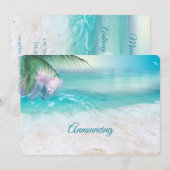 Faire-part de mariage EAUX D'OCEAN ETINCELANTES (Devant / Derrière)