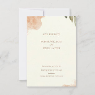 Faire-part de mariage écossais à l'aquarelle rose 