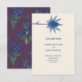 Faire-part de mariage écossais Blue Thistle (Devant / Derrière)