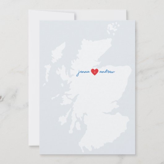 Faire-part de mariage écossais de destination (Dos)