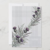 Faire-part de mariage écossais Purple Thistle (Dos)
