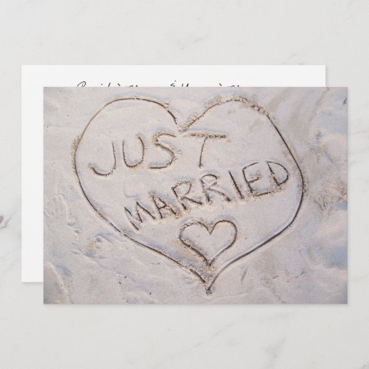 Faire-part de mariage écriture de plage (Devant / Derrière)