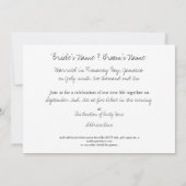 Faire-part de mariage écriture de plage Nouvelles  (Dos)