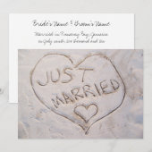 Faire-part de mariage écriture de plage pour jeune (Devant / Derrière)