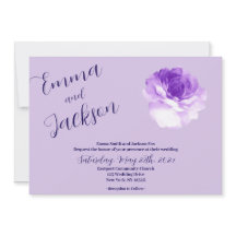 Faire-part de mariage écriture Fleur Violette