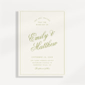 Faire-part de mariage écriture moderne vert Citrus