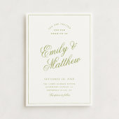 Faire-part de mariage écriture moderne vert Citrus