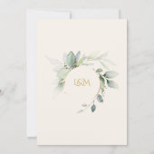 Faire-part de mariage Écru Eucalyptus et Or (Dos)