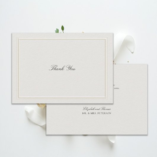 Faire-Part de Mariage Écru Moderne Classique à Dou