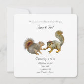 Faire-part de mariage écureuils (Devant)