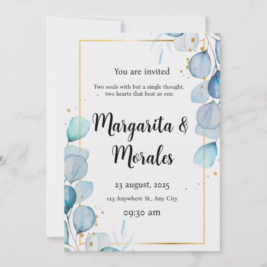 Faire-part de mariage éditable Invitation moderne (Devant)