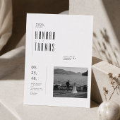 Faire-part de mariage éditorial noir et blanc avec