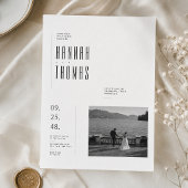 Faire-part de mariage éditorial noir et blanc avec
