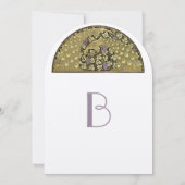 Faire-part de mariage Eggplant Art Nouveau Peacock (Dos)