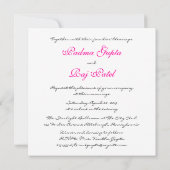 Faire-part de mariage électrique Fuscia Paisley (Dos)