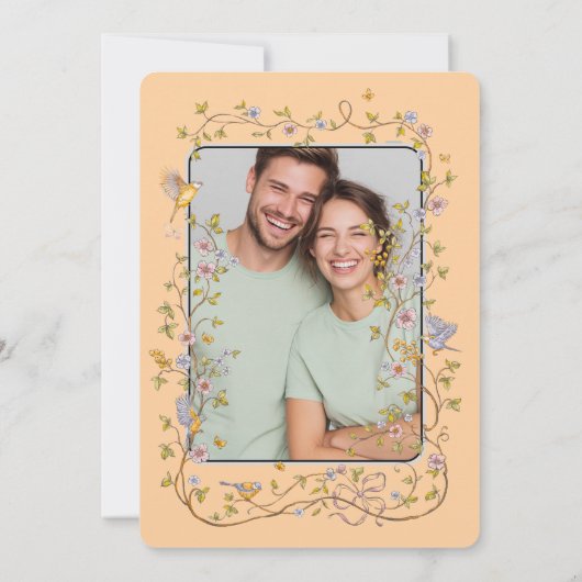 Faire-part de mariage Élégance à feuillage persist (Dos)