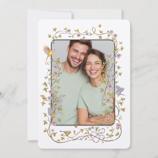 Faire-part de mariage Élégance à feuillage persist (Dos)