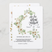 Faire-part de mariage Élégance à feuillage persist (Devant / Derrière)