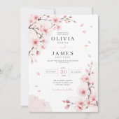 Faire-part de mariage Élégance Cerisier en Fleurs (Devant)
