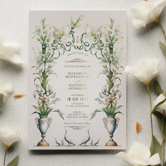 Faire-part de mariage Élégance de lys calla victor