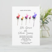 Faire-part de mariage Élégance Fleur en Feu (Debout devant)