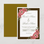 Faire-part de mariage Élégance Florale (Devant / Derrière)