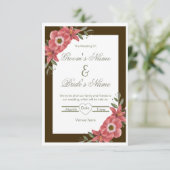 Faire-part de mariage Élégance Florale (Debout devant)
