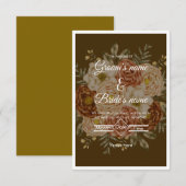 Faire-part de mariage Élégance Florale Rustique (Devant / Derrière)
