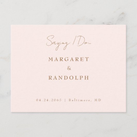 Faire-part de mariage Élégance Rosée (Devant)