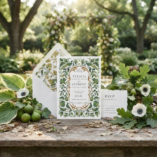 Faire-part de mariage Élégance Royale Dorée