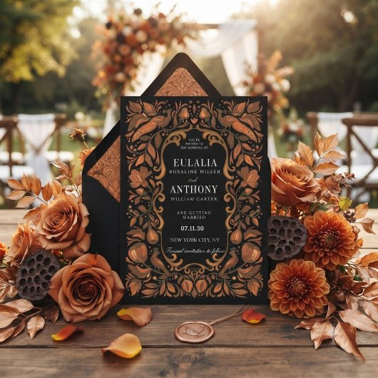 Faire-part de mariage Élégance Royale Dorée