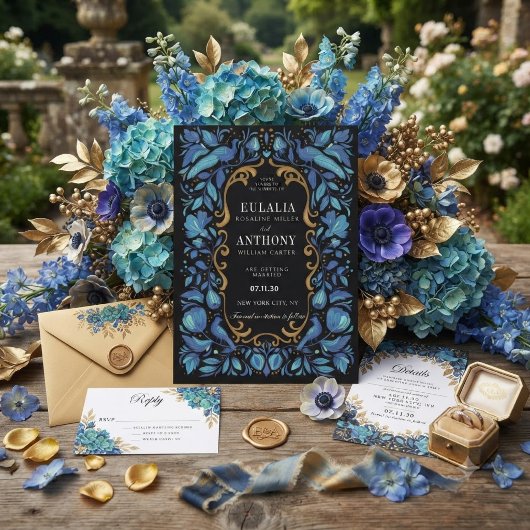 Faire-part de mariage Élégance Royale Dorée