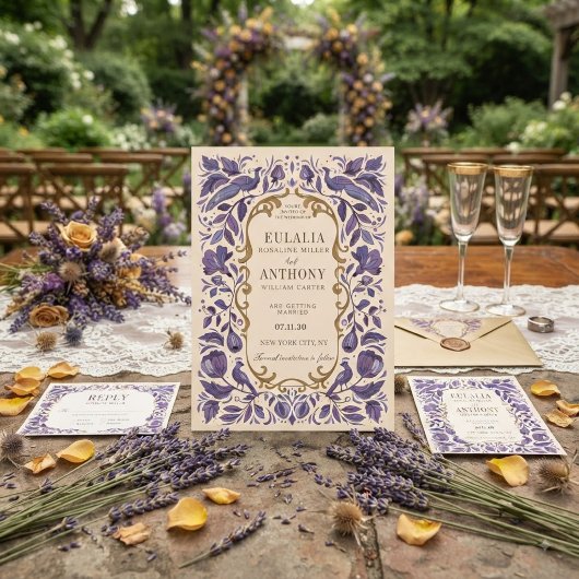 Faire-part de mariage Élégance Royale Dorée
