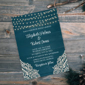 Faire-Part de Mariage Élégance Rustique Teal Foncé
