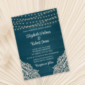 Faire-Part de Mariage Élégance Rustique Teal Foncé