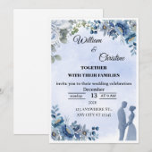 Faire-part de mariage élégant (Devant / Derrière)