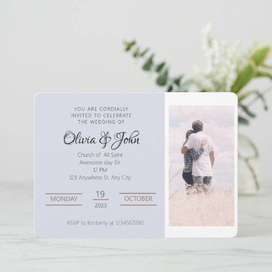 Faire-part de mariage élégant (Debout devant)